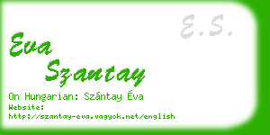 eva szantay business card